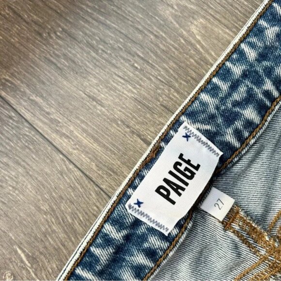 Paige Monica Jeans denim Straight Leg Frayed Hem Westlyn Distressed Size 27 - Picture 11 of 14